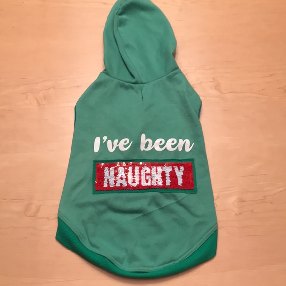 Target Other - Target Dog Hoodie NICE/NAUGHTY Flip Sequins Sz M
